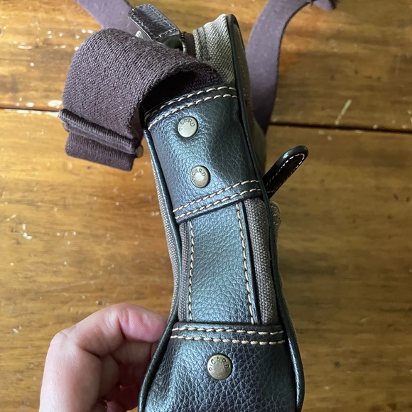 PICARD Crossbody Bag Canvas Buffalo Leather Shoulder Purse Adjustable Strap - Picture 3 of 9